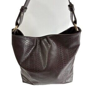 Lulu Dharma  Vegan Leather Tote Bag Crocodile-skin Burgundy/Brown